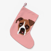 Boxer Dog-kerststop Kleine Kerstsok (Voorkant (Hangend))