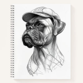Boxer Dog Marble Statue Vintage Style Notebook Notitieboek