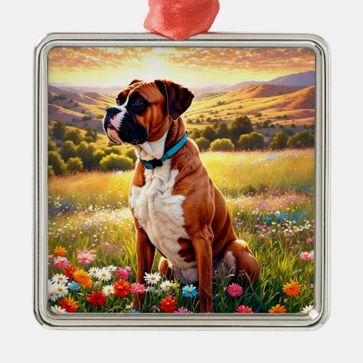 Boxer dog metalen ornament (Voorkant)