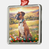 Boxer dog metalen ornament (Links)