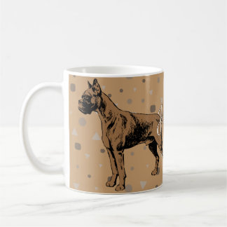 Boxer Dog Mug – Modern Geometric Boxer Illustratio Koffiemok