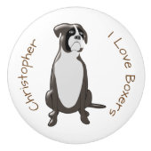 Boxer Dog-ontwerp Keramische Knop (Voorkant)