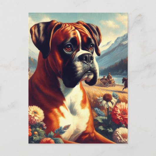 Boxer Dog Painting Briefkaart (Voorkant)
