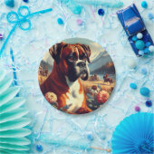  Boxer Dog Painting Papieren Bordje (Feest)