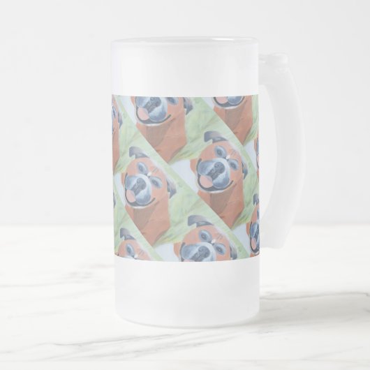 boxer dog pattern mug matglas bierpul (Voorkant rechts)