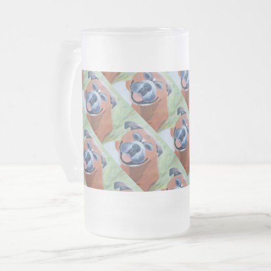 boxer dog pattern mug matglas bierpul (Voorkant links)