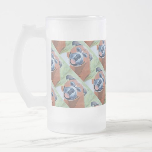 boxer dog pattern mug matglas bierpul (Links)