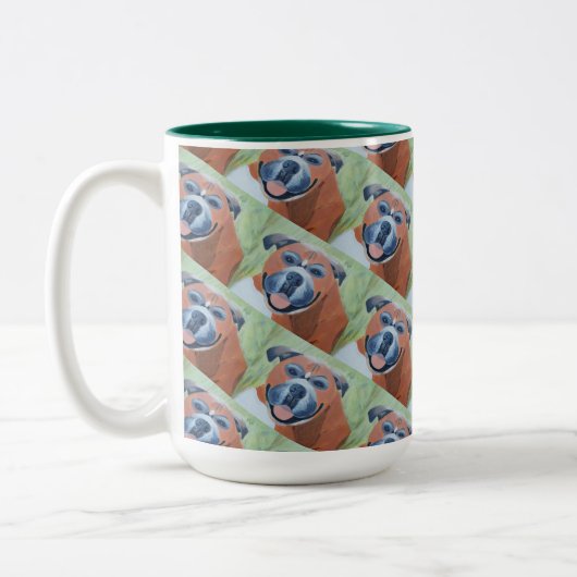 boxer dog pattern mug tweekleurige koffiemok (Links)