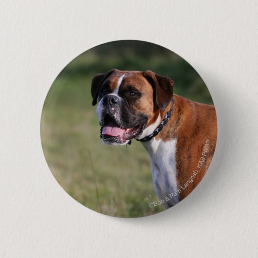 Boxer Dog Permanent Ronde Button 5,7 Cm (Voorkant)