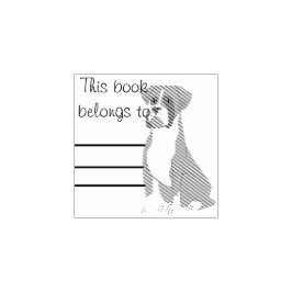 Boxer Dog Persoonlijke Bibliotheek Boek Stamp Rubberstempel