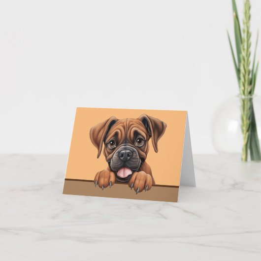 Boxer Dog Pet Notecard of bedankpas Notitiekaartje (Voorkant)