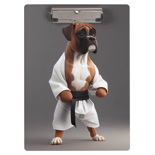 Boxer Dog Play Karate, Boxer Dog Karate Player Klembord (Voorkant)