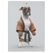 Boxer Dog Play Karate, Karate Champion Boxer Dog Klembord (Achterkant)