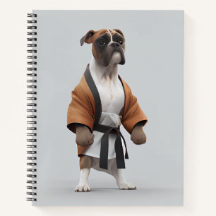 Boxer Dog Play Karate, Karate Champion Boxer Dog Notitieboek