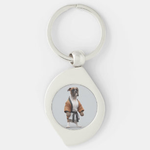 Boxer Dog Play Karate, Karate Champion Boxer Dog Sleutelhanger