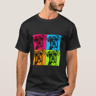 Boxer Dog Pop Art Design Illustratie Kleurrijke T T-shirt