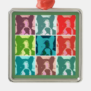 Boxer Dog/Pop Art Metalen Ornament