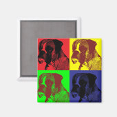 Boxer Dog Pop Art Style Magneet (Voorkant / Achterkant)
