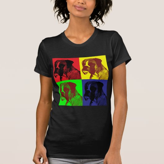 Boxer Dog Pop Art Style T-shirt (Voorkant)