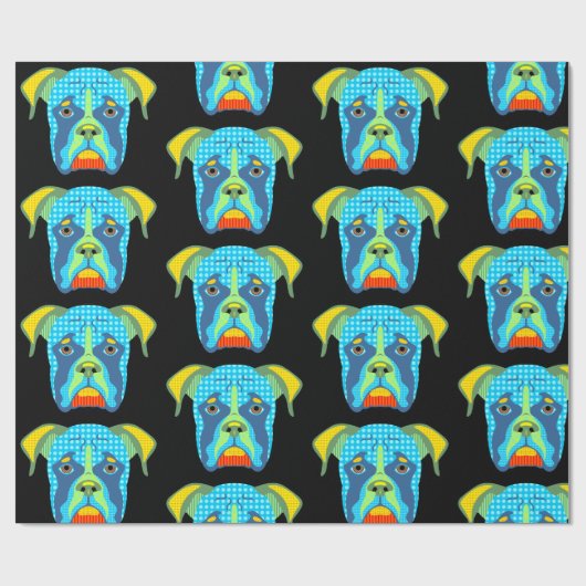 Boxer Dog Pop Art Wrapping Paper Cadeaupapier (Vlak)