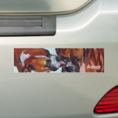 Boxer Dog Portrait Bumpersticker (Op auto)
