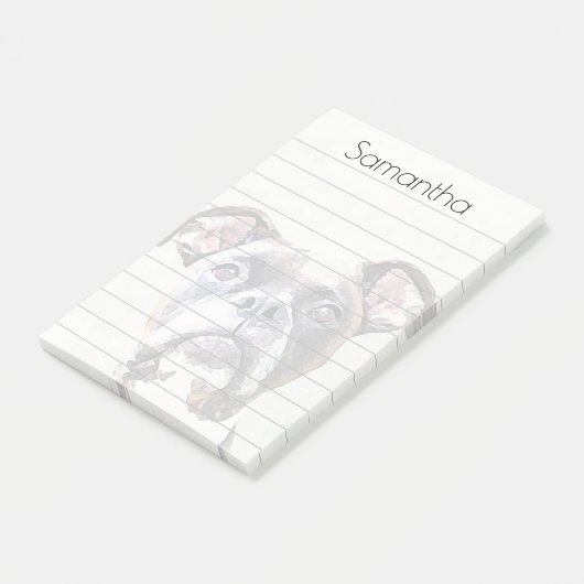 Boxer Dog post het biljet Post-it® Notes (Schuin)