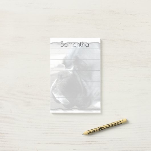 Boxer Dog post het biljet Post-it® Notes (Op bureau)