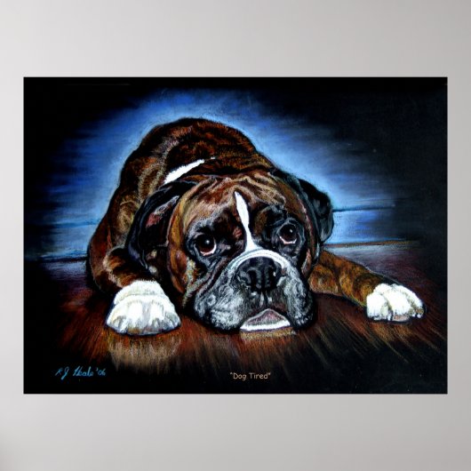 Boxer Dog print, poster (Voorkant)