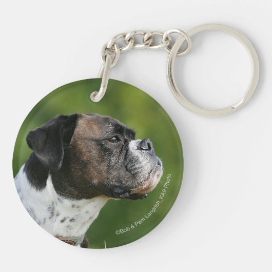 Boxer Dog-profiel Sleutelhanger (Achterkant)