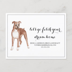 Boxer Dog Real Estate Kopen Marketing Briefkaart