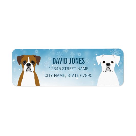 Boxer Dog Return Address Labels (Voorkant)