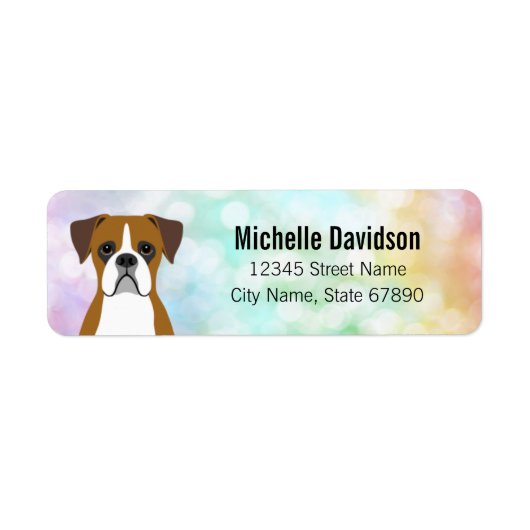 Boxer Dog Return Address Labels (Voorkant)