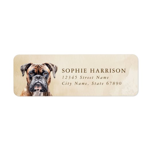 Boxer Dog Return Address Labels (Voorkant)