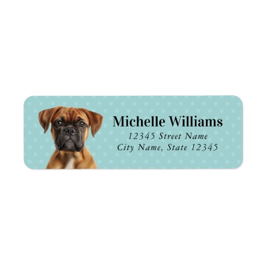 Boxer Dog Return Address Labels (Voorkant)