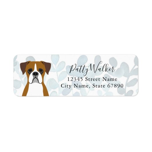 Boxer Dog Return Address Labels (Voorkant)