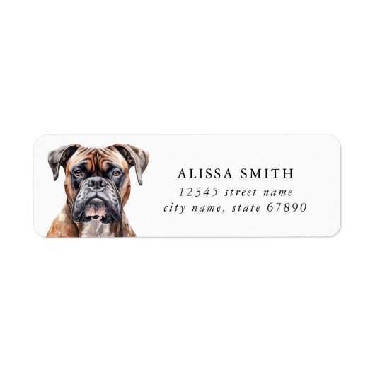Boxer Dog Return Address Labels (Voorkant)