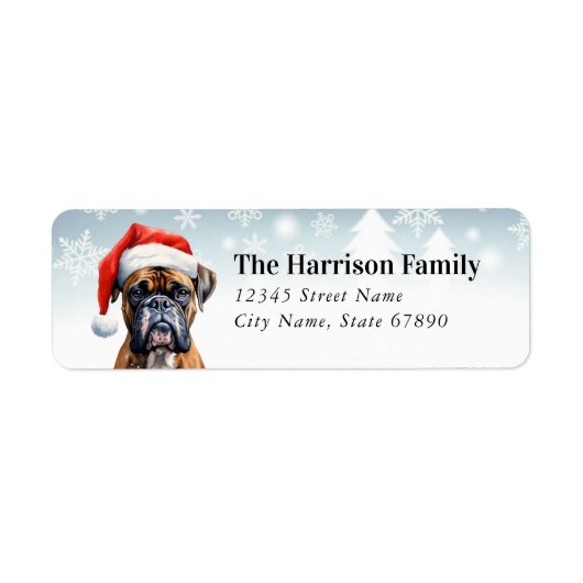 Boxer Dog Return Address Labels (Voorkant)
