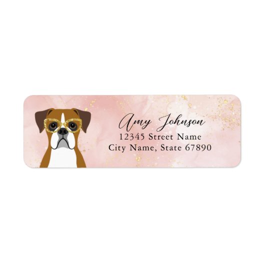 Boxer Dog Return Address Labels (Voorkant)