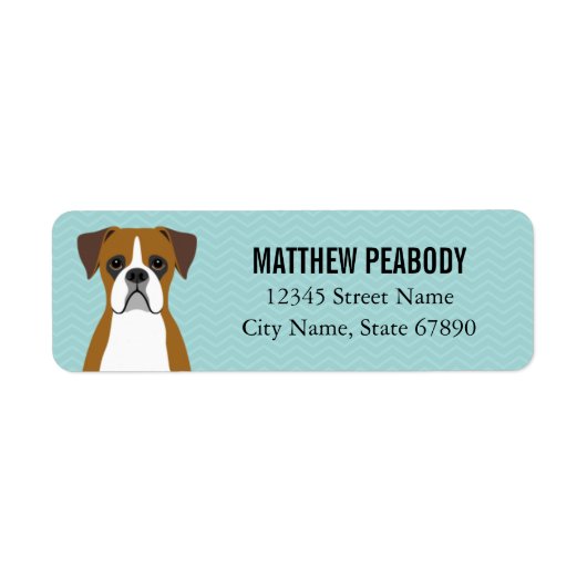 Boxer Dog Return Address Labels (Voorkant)