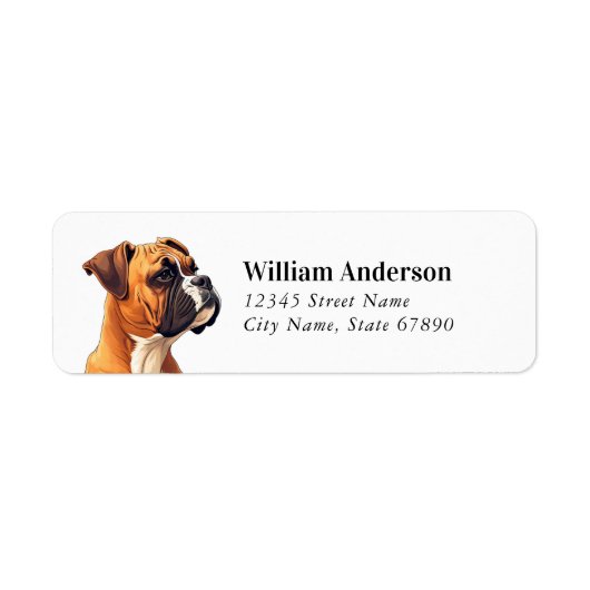 Boxer Dog Return Address Labels (Voorkant)