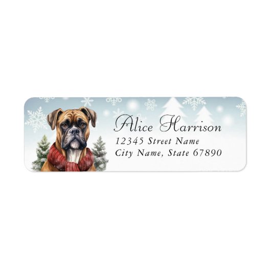 Boxer Dog Return Address Labels (Voorkant)