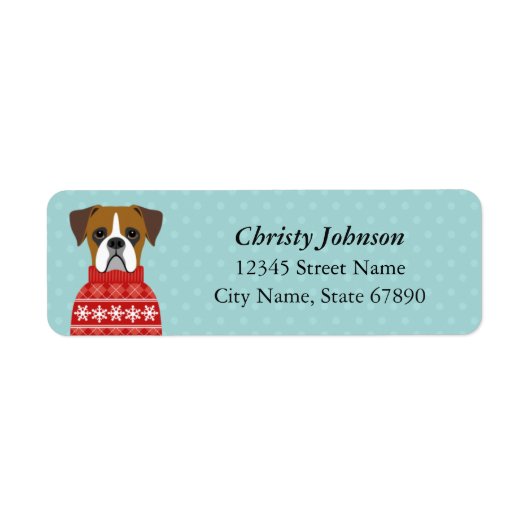 Boxer Dog Return Address Labels (Voorkant)