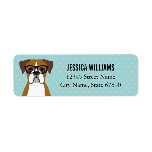 Boxer Dog Return Address Labels (Voorkant)