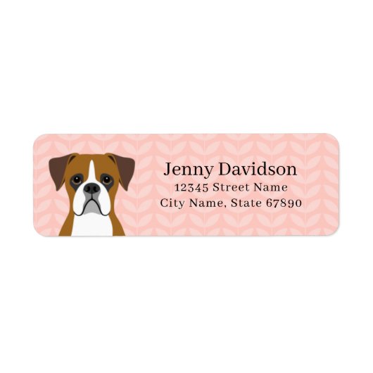 Boxer Dog Return Address Labels (Voorkant)