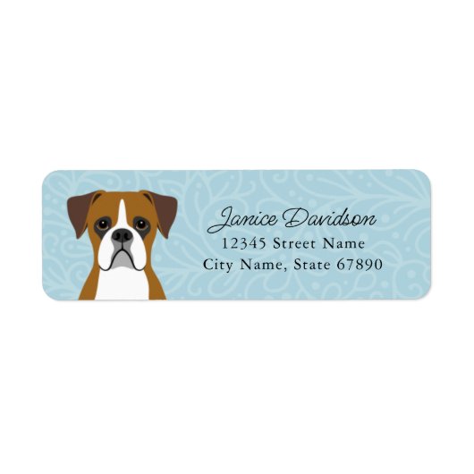 Boxer Dog Return Address Labels (Voorkant)