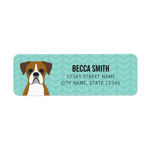 Boxer Dog Return Address Labels (Voorkant)
