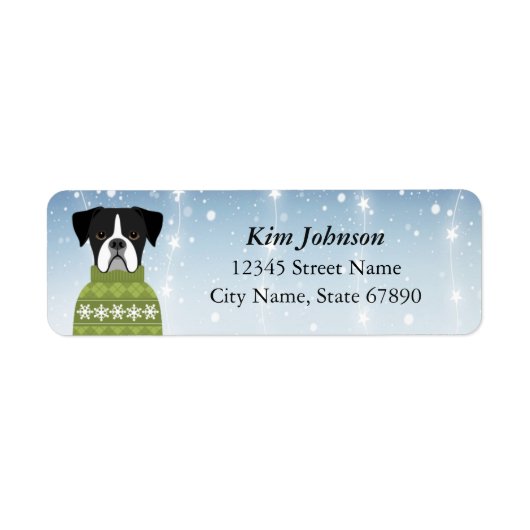 Boxer Dog Return Address Labels (Voorkant)