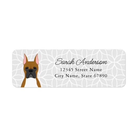 Boxer Dog Return Address Labels (Voorkant)
