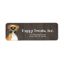 Boxer Dog Return Label