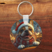Boxer Dog Roller Onderzetter Kerst Sleutelhanger (Achterkant)